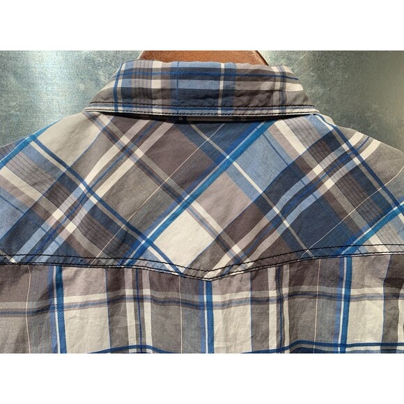 Eighty Eight Platinum Plaid Button Up Sleeveless Multicolor Shirt Bikers Size L - Picture 11 of 16